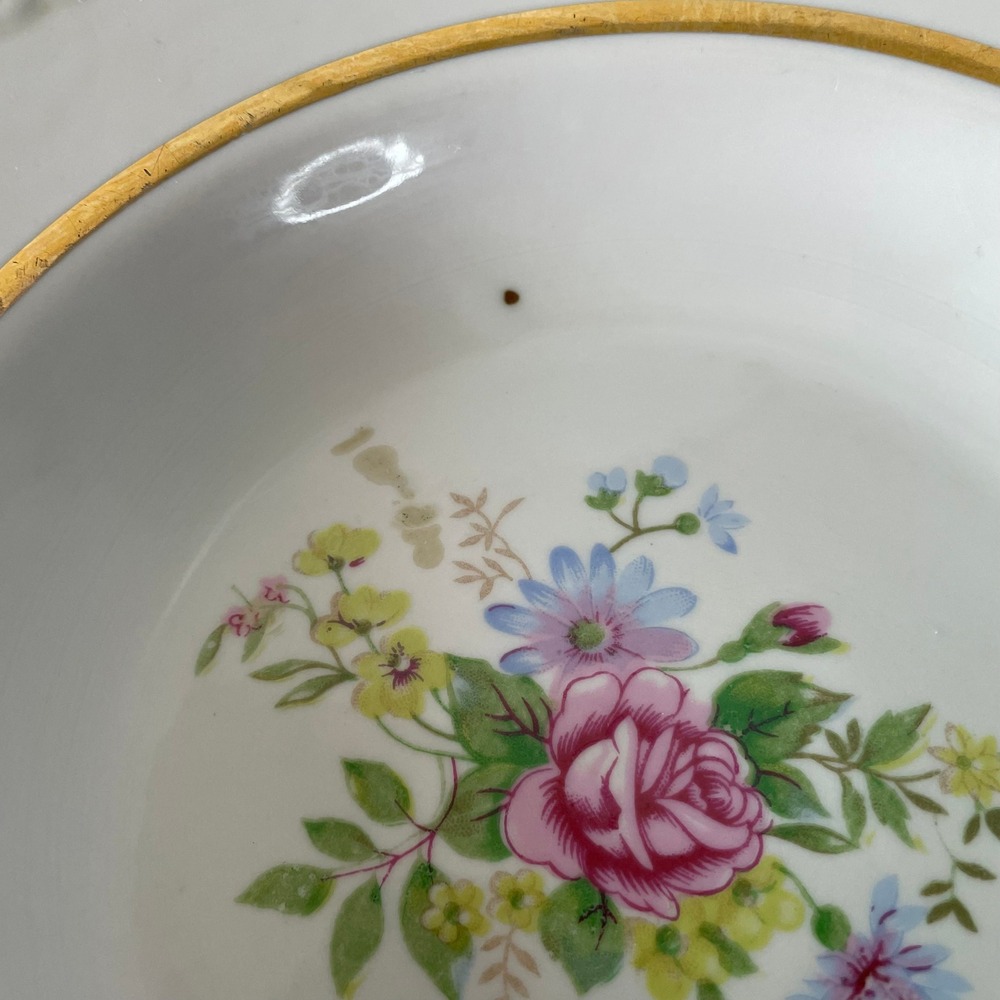 SC Floral‎ Soup Bowls Set of 6 Gold Trimmed Rose Flower Design - Picture 6 of 6